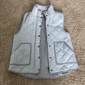 Grey quilted button/zip up vest